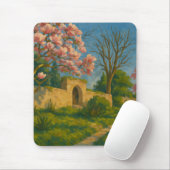 Twin Blossoms – Tranquil Garden Path Painting マウスパッド (マウス)