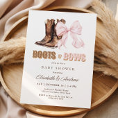 TWIN Boots & Bows Baby Shower Invitation 招待状