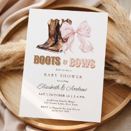 TWIN Boots & Bows Baby Shower Invitation 招待状