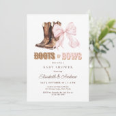TWIN Boots & Bows Baby Shower Invitation 招待状 (スタンド正面)