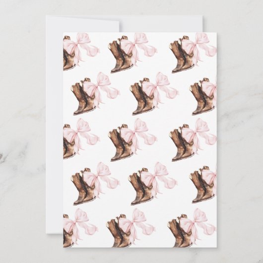 TWIN Boots & Bows Baby Shower Invitation 招待状 (裏面)