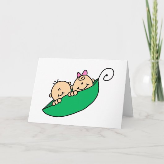 Twin Boy and Girl in Pea Pod カード (正面)