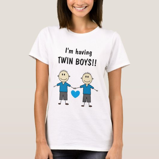 TWIN BOYS Adorable Stick Figure Boysを持っている Tシャツ (正面)