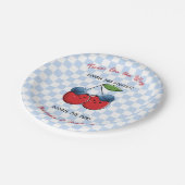 Twin Boys Baseball Ball Caps Baby Shower  ペーパープレート (アングル)