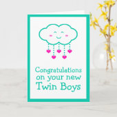 Twin Boys Greeting Cardに関するお祝い カード (黄色い花)