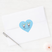 Twin Boys, Own Text, Blue, Custom Twin Babies  ハートシール (封筒)