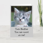 **TWIN BROTHER**誕生日 カード<br><div class="desc">***TWIN BROTHER*** AGEユーモア誕生日カード子猫スタイル</div>