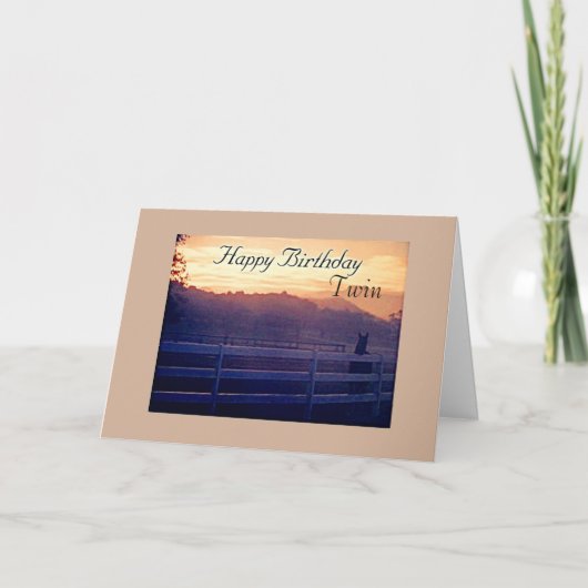 TWIN BROTHER HAPPY BIRTHDAY=HORSE LOVER'S BIRTHDAY カード (正面)