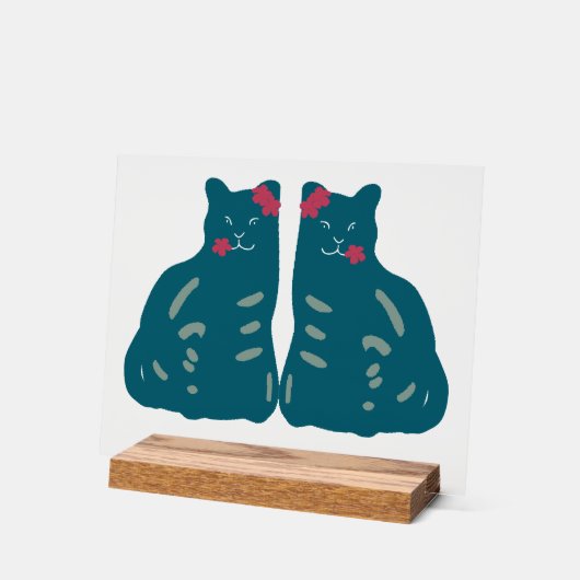 Twin Cats Acrylic Table Decoration アクリルサイン (傾斜)