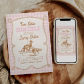 Twin Cowgirl Baby Shower Invitation 招待状