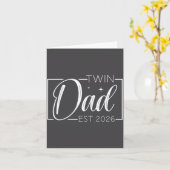 Twin Dad Father Mother Of Twins Est 2026 Father's カード (黄色い花)