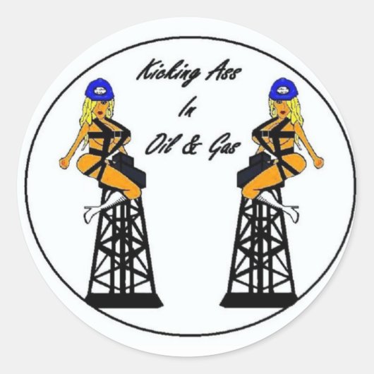 Twin Derricks Sticker ラウンドシール (正面)