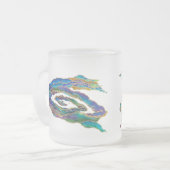 Twin Dragons Chasing The Sun - Surreal Painting フロストグラスマグカップ (正面左)