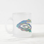 Twin Dragons Chasing The Sun - Surreal Painting フロストグラスマグカップ (左)