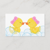 Twin Girl Rubber Duck Diaper Raffle Insert Cards エンクロージャーカード (裏面)