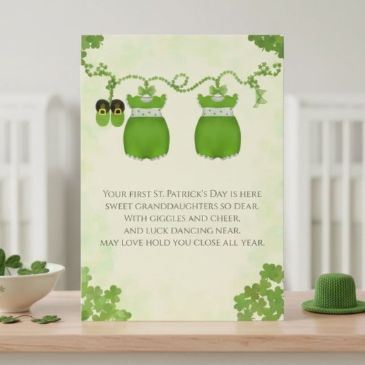 Twin Granddaughters First St Patrick Day カード