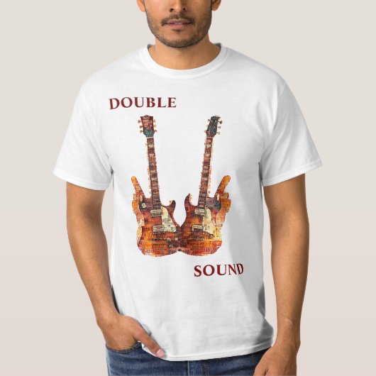 Twin Guitar Flame Collage Tシャツ (正面)