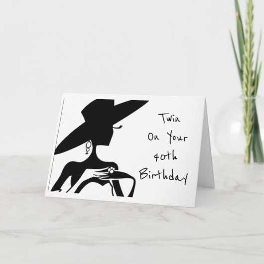 TWIN-HAPPY *40th BIRTHDAY** TWIN'S誕生日カード カード (正面)