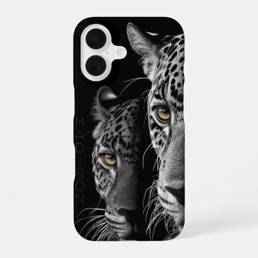 Twin Jaguars – Amber Eyes (Customizable) iPhone 16ケース (裏面)