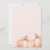 TWIN Little Pumpkins Pink Bow Baby Shower 招待状 (裏面)