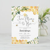 Twin Mama Bee Baby Shower Invitation 招待状 (スタンド正面)
