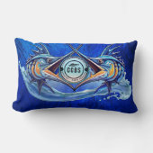 Twin Marlin Throw Pillow ランバークッション (正面)