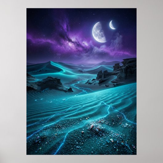 Twin Moon Alien Desert Glow ポスター (正面)