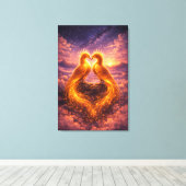 Twin Phoenixes of Eternal Light キャンバスプリント (インサイチュ (ウッドフロア))