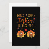 Twin Pregnancy Announcement Baby Reveal Thanksgivi 招待状 (正面/裏面)