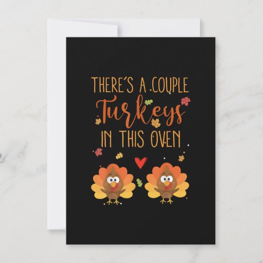 Twin Pregnancy Announcement Baby Reveal Thanksgivi 招待状 (正面)