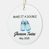 Twin Pregnancy Announcement Ornament セラミックオーナメント (左)