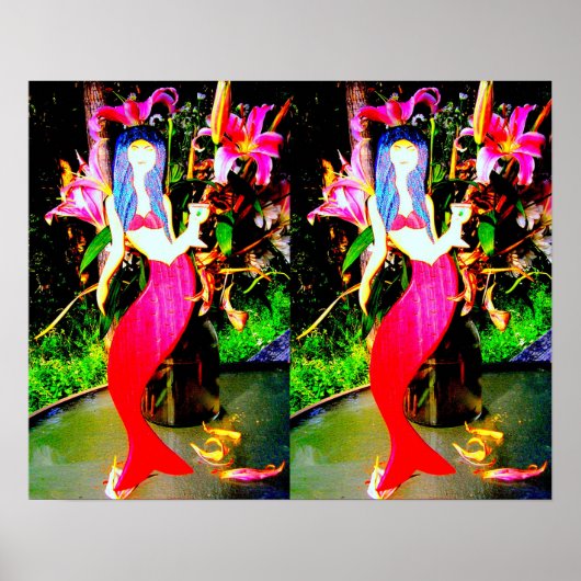 twin red mermaids partying ポスター (正面)