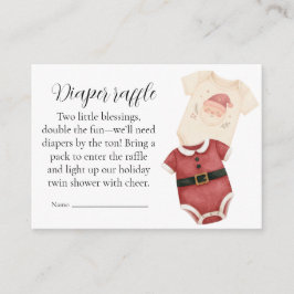 Twin Santa Babies Diaper Raffle Card エンクロージャーカード