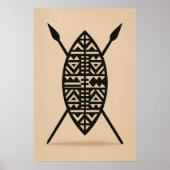 "Twin Spears | Traditional African Weapon Wall Art ポスター (正面)