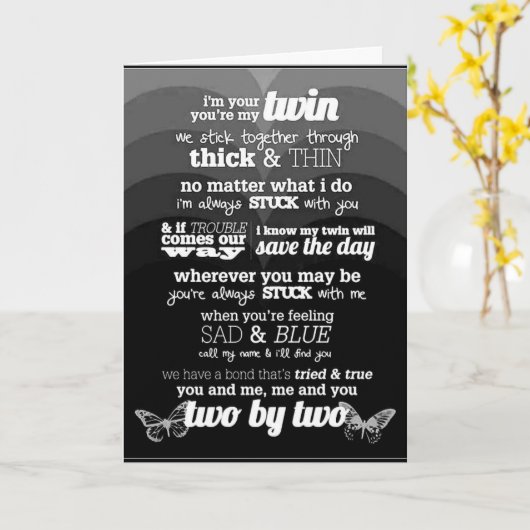 *** TWIN uは、私にとって世界全体を意味します*** カード (黄色い花)