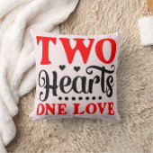 Twin Valentines- Two Hearts One Love Pillow クッション (ブランケット)