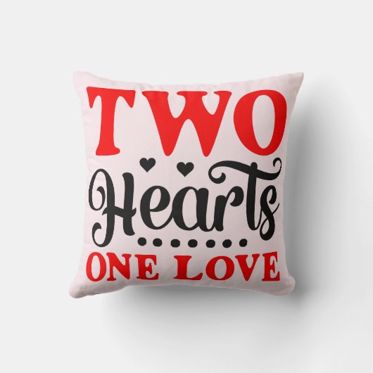 Twin Valentines- Two Hearts One Love Pillow クッション (裏面)