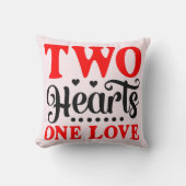 Twin Valentines- Two Hearts One Love Pillow クッション (正面)