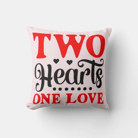 Twin Valentines- Two Hearts One Love Pillow クッション (正面)