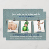 Twineの3枚の写真 – Birthday Party Invitation 招待状 (正面/裏面)