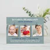 Twineの3枚の写真 – Birthday Party Invitation 招待状 (スタンド正面)