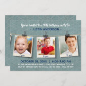 Twineの3枚の写真 – Birthday Party Invitation 招待状 (正面/裏面)