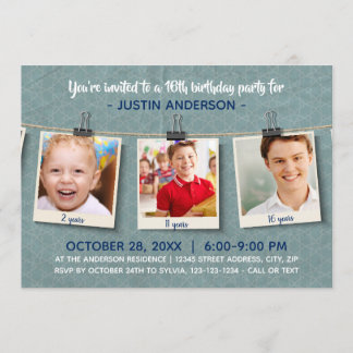 Twineの3枚の写真 – Birthday Party Invitation 招待状
