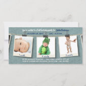 Twine上の3枚の写真 – 誕生日写真カード (正面)