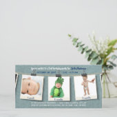 Twine上の3枚の写真 – 誕生日写真カード (スタンド正面)