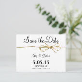 Twine Bow Save the Date 素朴 Postcard 案内ポストカード (スタンド正面)