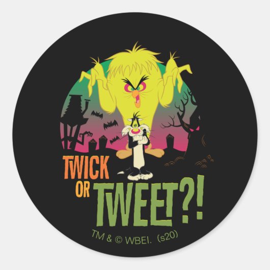 "Twinick or Tweet" TWETY™ & SYLVESTER™ ラウンドシール (正面)