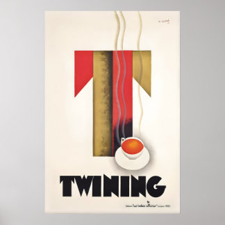 Twining Tea ヴィンテージ ポスター ティーカップ キッチン プリント