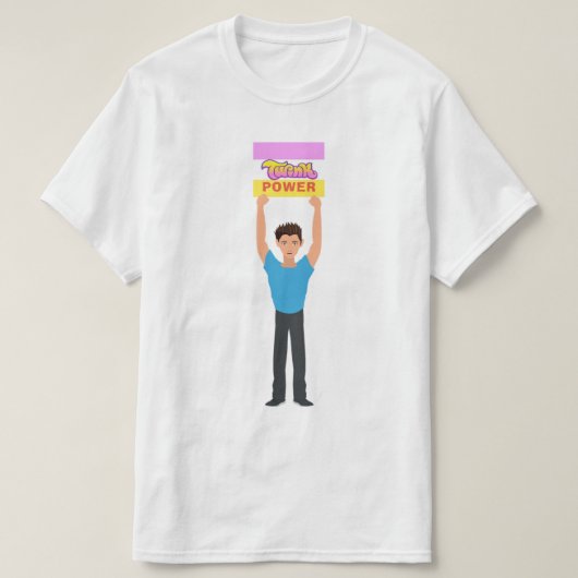 TwinkパワーLGBTQ+ゲイプライド Tシャツ (デザイン正面)