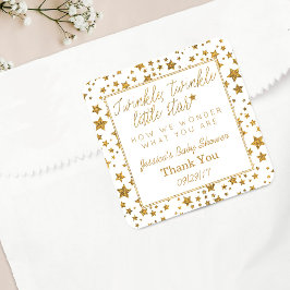 Twink、Twinkle小さな星の赤ちゃんシャワーありがとう スクエアシール